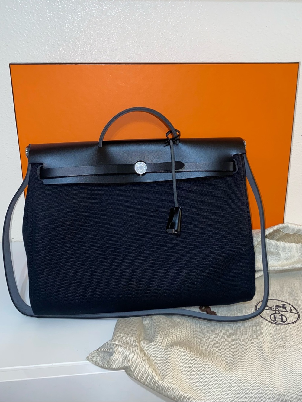 Hermes Herbag Zip Leather and Toile 31